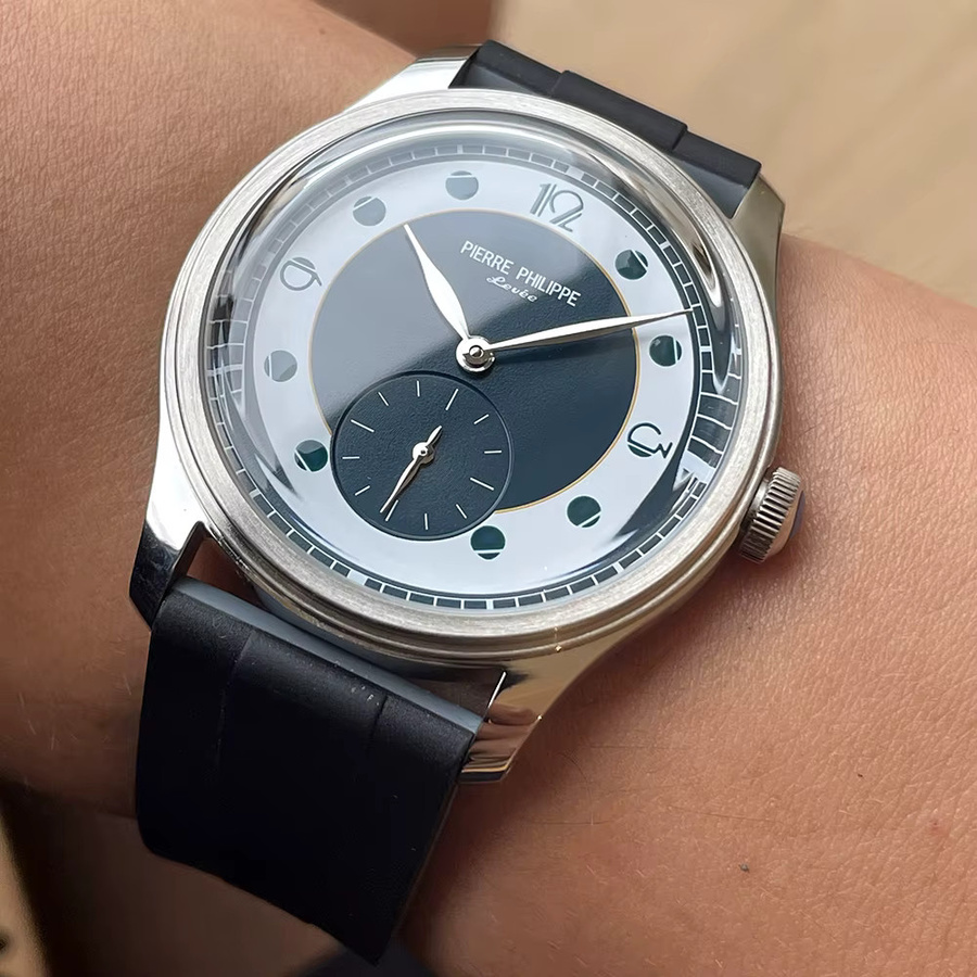 PIERRE PHILIPPE Armbanduhr, Handaufzug, Edelstahl, Blau, 38 mm, Herren - Bild 4