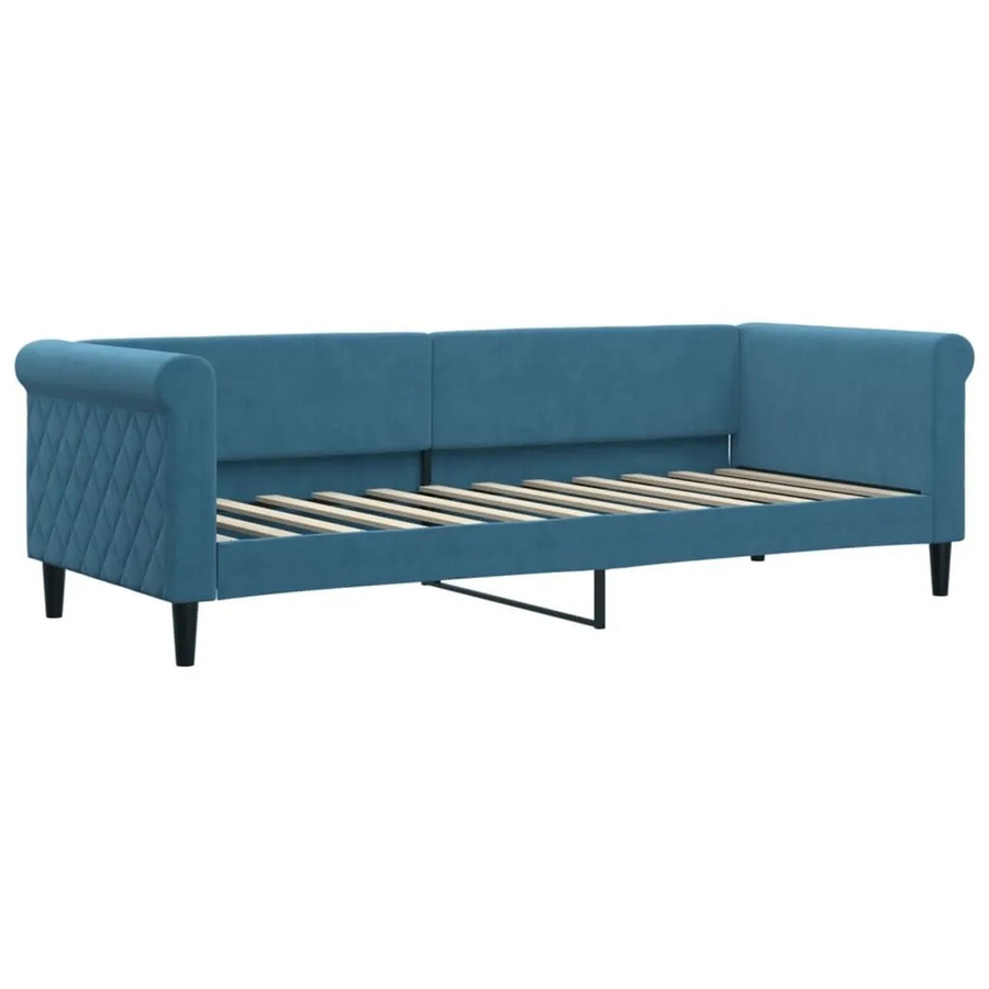 vidaXL Tagesbett aus Samt in Blau mit Schlaffunktion und Armlehnen, B/T/H: 200 x 80 x 68 cm - Bild 2
