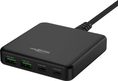 Ansmann Desktop Ladegerät DC465PD 65W mit 2x USB-A und 2x USB-C in Schwarz - Bild 1