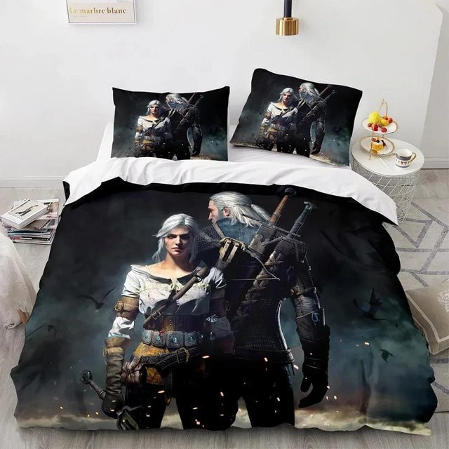 The Witcher Bettwäscheset mit 3D-Druck, bestehend aus Bettbezug und Kissenbezug, Multicolor, B/H: 140 x 210 cm - Bild 1