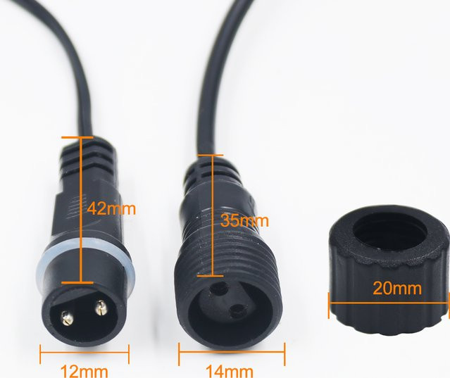 GAHADA Solarpanel Verlängerungskabel, 3m, 2-poliger Stecker auf Buchse, wasserdicht, Schwarz - Bild 1