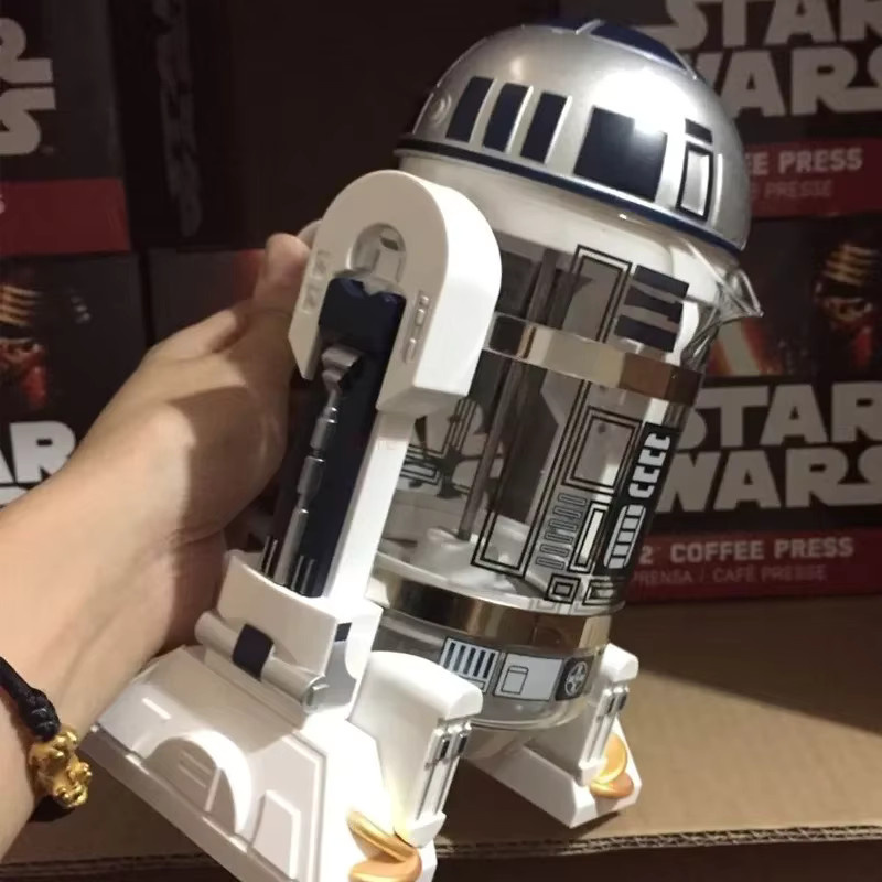 Star Wars R2-D2 Moka Handkaffeemaschine aus Edelstahl in Weiß, 960 ml - Bild 2