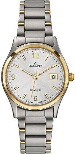 Dugena Analoguhr, Quarz, Titan, Silber, Gold, Damen - Bild 1