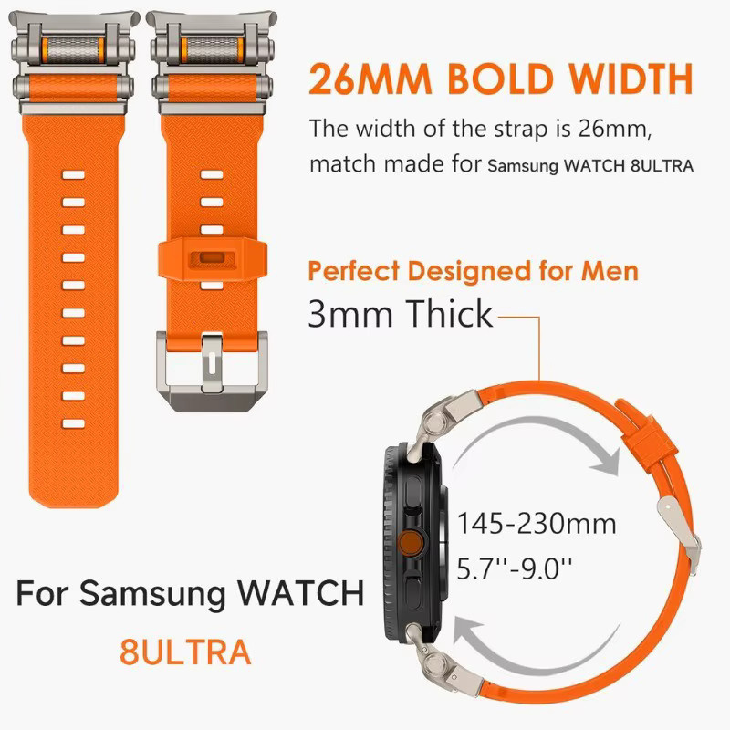 FancyWrist Uhrenarmband Silikon, orange, Samsung Galaxy Watch Ultra - Bild 2