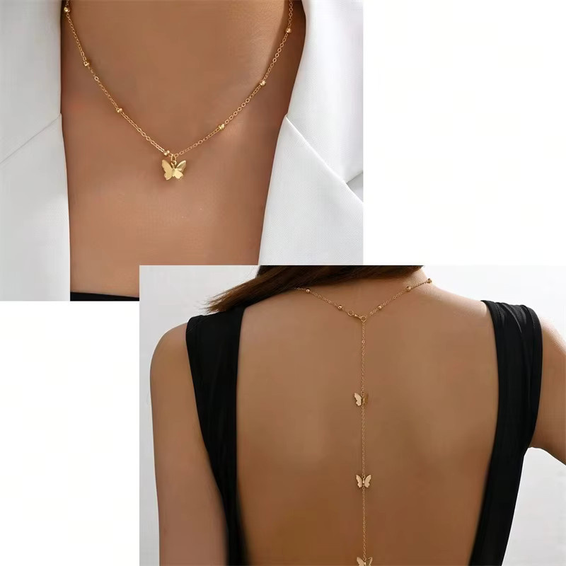 RINHOO FRIENDSHIP Halskette, Schmetterling, Gold, Damen - Bild 2