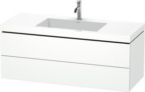 Duravit Waschtischunterschrank L-Cube c-bonded, Farbe: Weiß, B/T: 120 x 48 cm, wandhängend mit 2 Schubladen - Bild 1
