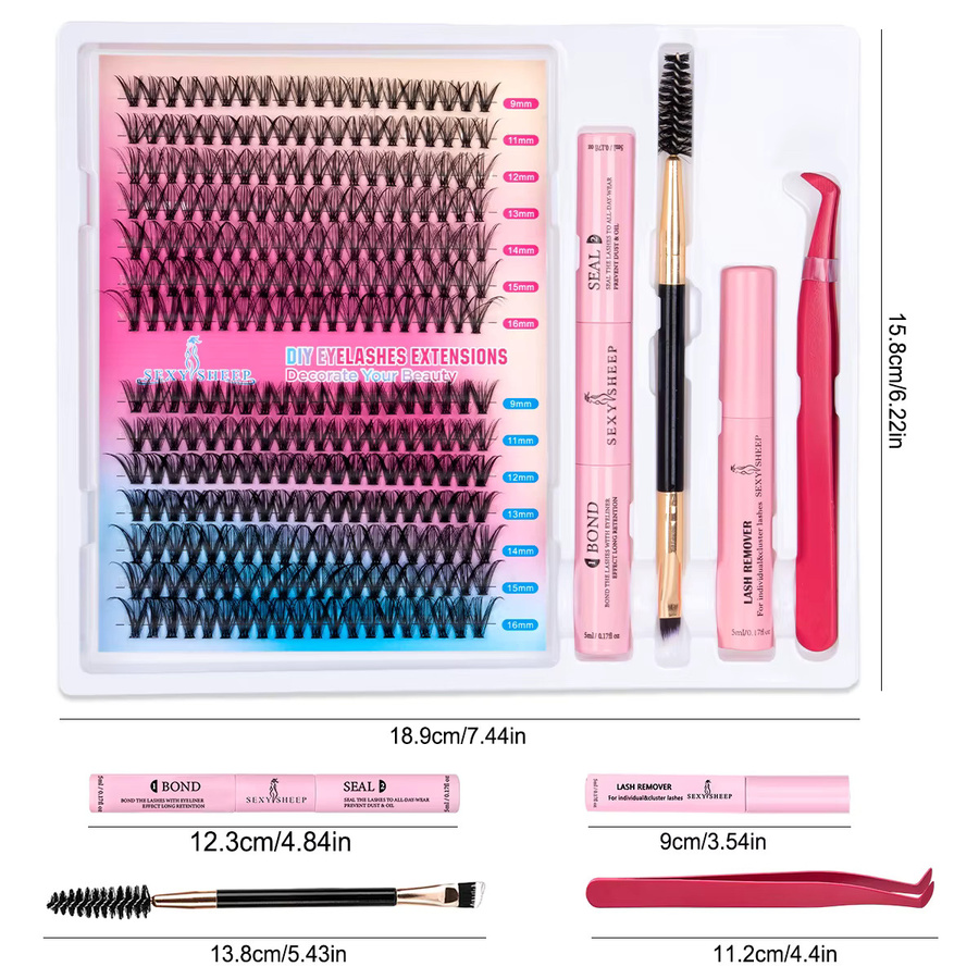 SEXYSHEEP Wimpern-Cluster-Set, Black, Unisex - Bild 2