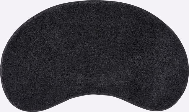 Rutschfeste Badematte in Nierenform aus Polyacryl in Anthrazit/Black, geeignet für Fußbodenheizung - Bild 1