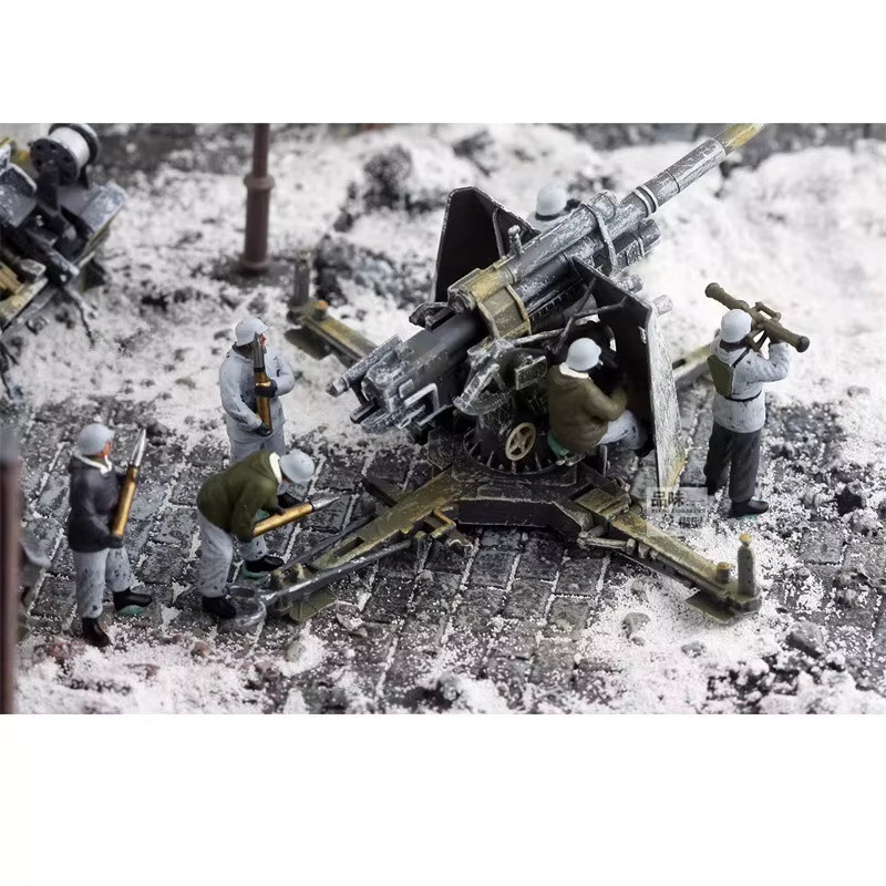 ART CROWN MODEL Deutsche 88-mm-Hochgeschwindigkeitskanone im Winter, 6-teiliges Set, 1:72 Maßstab, Modell aus Kunstharz - Bild 3