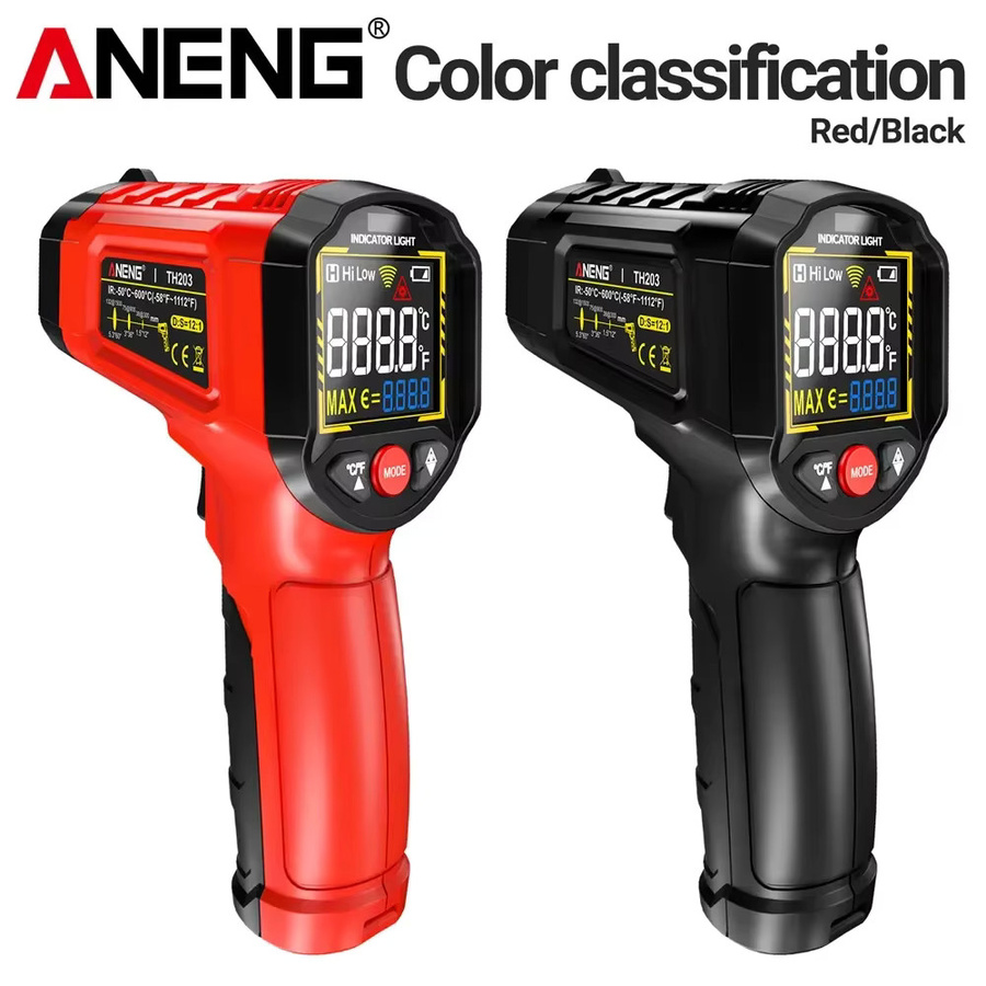 ANENG TH203 Infrarot-Thermometer Digitales Temperaturmessgerät als berührungsloses Pyrometer in Rot - Bild 7