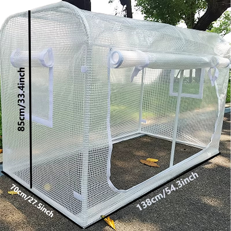 Tragbares Gewächshaus für den Außenbereich mit robustem Stahlrahmen und PE/PVC-Abdeckung, Farbe: Grün/Transparent, B/T/H: 138 x 85 x 70 cm - Bild 2