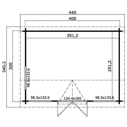 Lasita Maja Gartenhaus Windsor 44 in Carbongrau, B/H/T: 440 x 239,4 x 340,2 cm - Bild 4