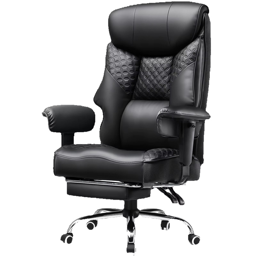 COMHOMA Gaming Stuhl in Schwarz, ergonomischer Bürostuhl mit Fußstütze und Kopfstütze für große und schwere Personen bis 180 kg, verstellbares Design mit 3D Sitzkissen und Armlehnen - Bild 7