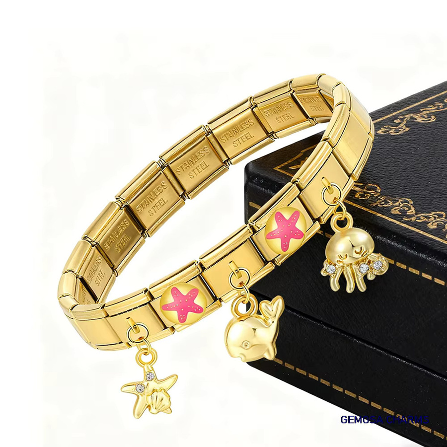 GEMOSA Charm-Anhänger Edelstahl, Gold, Unisex - Bild 3