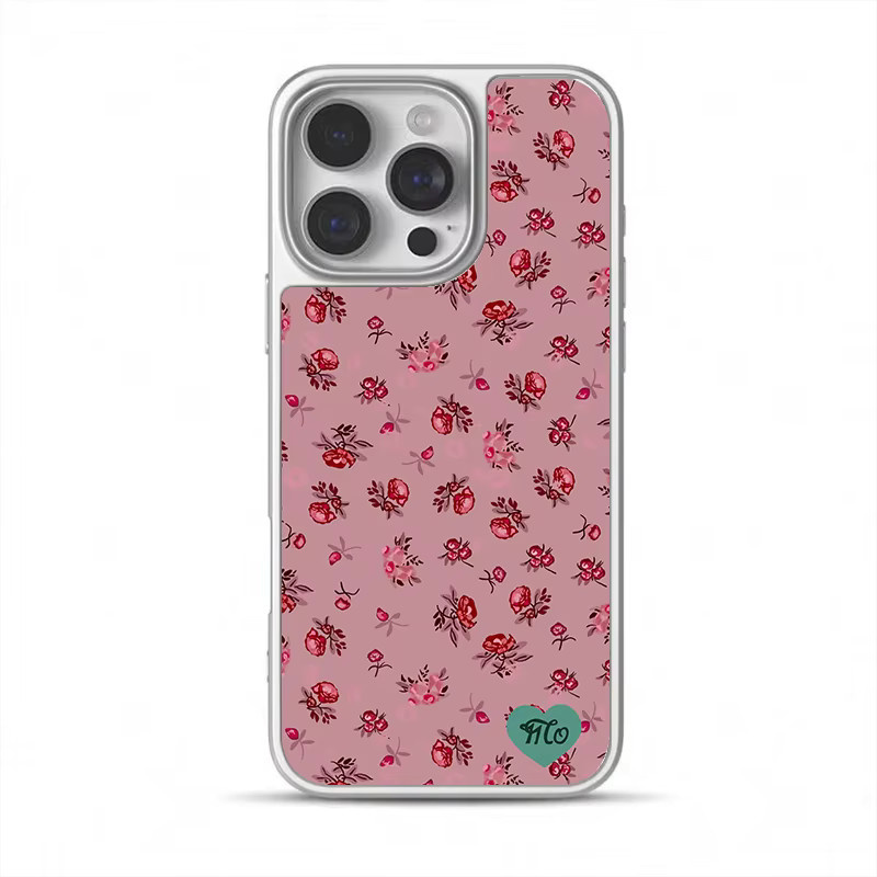 DecoPhone Stoßfeste Handyhülle mit rotem Rosen-Hydrogel und silbernem Rand für iPhone 17, 16, 15, 14 Pro Max - Bild 3