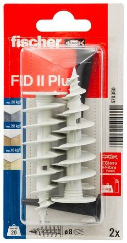 Fischer FID II Plus Dämmstoffdübel in Grau und Weiß, Durchmesser: 8 mm, Länge: 80 mm, 2 Stück - Bild 1