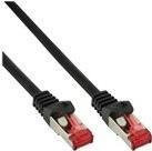 70er Bulk-Pack InLine Patchkabel Cat.6 S/FTP PiMf Ethernet LAN Kabel 250MHz Kupfer Schwarz 1m - Bild 1