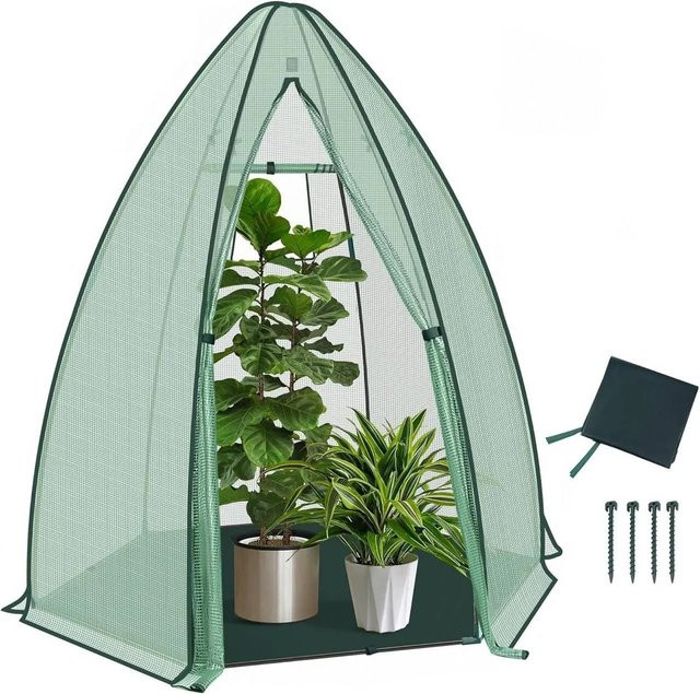 WOLTU Gewächshaus aus PE mit Stahlrohr, halbtransparentes Pflanzenhaus als Winterschutz in Grün, B: 160 cm, T: 180 cm - Bild 1
