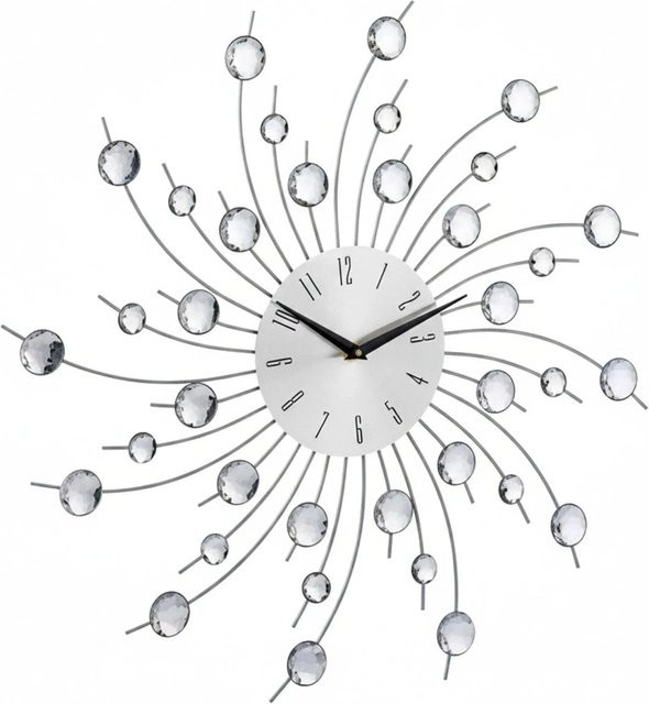 Relaxdays Wanduhr XL aus Eisen und Acryl in Silber, rund, B/T/H: 50 x 50 x 4 cm - Bild 1