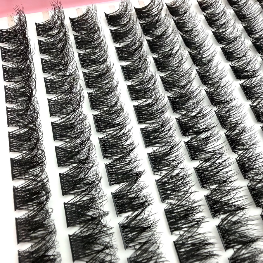 JIEFUXIN Wimperncluster, 120 Stück, 8–16 mm, Black, D-Locken, Natürlich - Bild 2