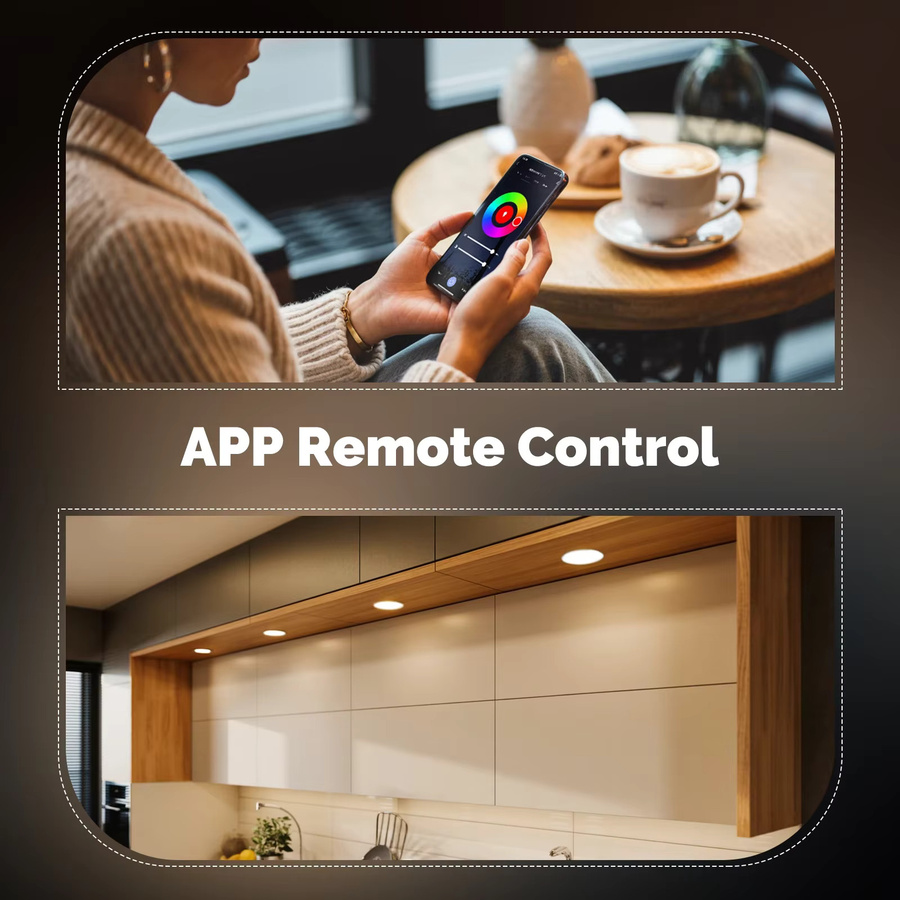 MOES Tuya ZigBee Smart LED Lampe GX53 in Weiß mit Musik-Synchronisation, RGB und dimmbarer Helligkeit via App oder Sprachsteuerung - Bild 3