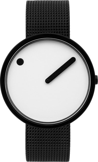 PICTO Analoguhr, Quarz, Edelstahl, Schwarz, Weiß, 40 mm, Unisex - Bild 1