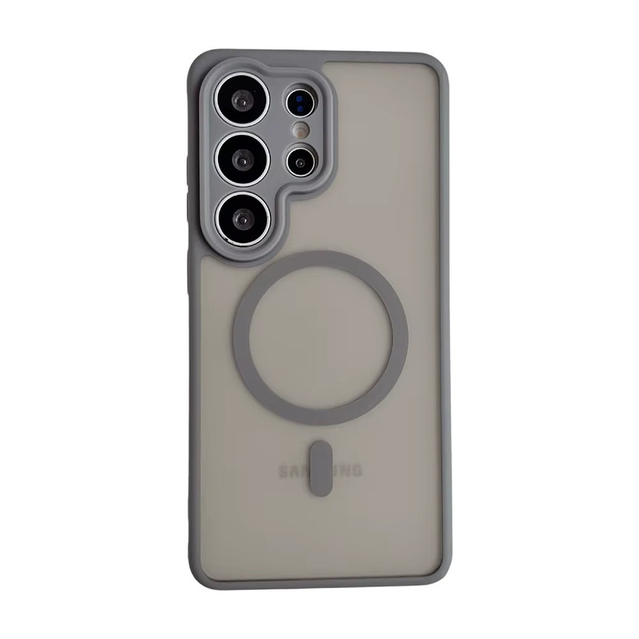 Transparente matte Schutzhülle mit MagSafe Kompatibilität für Samsung Galaxy S26 S25 S24 Ultra Plus FE und weitere Modelle in Rot - Bild 2
