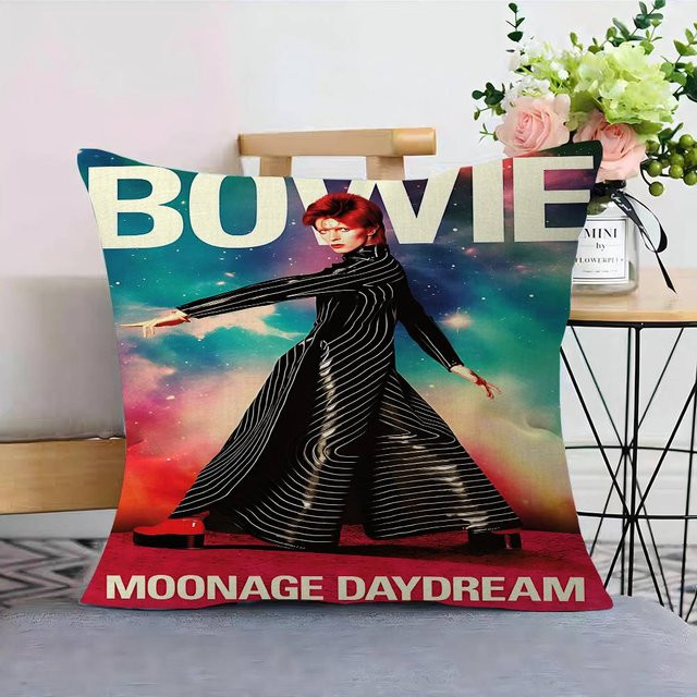 Retro Singer D-David B-Bowie Kissenbezug Dekokissen in Multicolour, B/B/H: 45 x 45 x 0 cm - Bild 1
