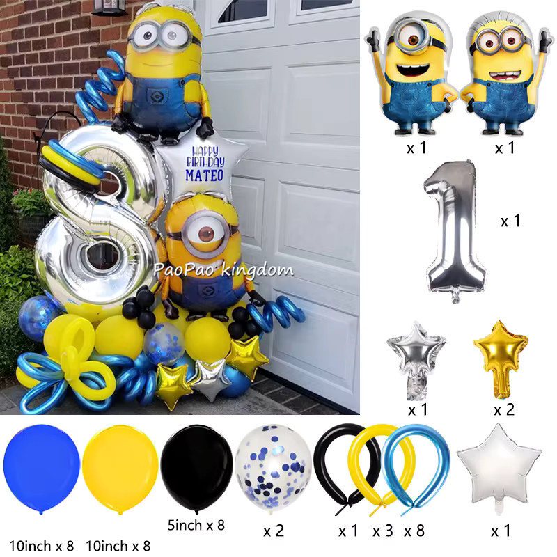 Beast Kingdom Gelbe Bananen-Mann Themen-Ballons aus Latex für Kindergeburtstag und Party Dekoration - Bild 2