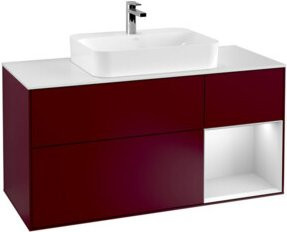 V&B Finion Waschtischunterschrank mit integrierter LED-Wandbeleuchtung in Weiß, Breite: 120 cm - Bild 1