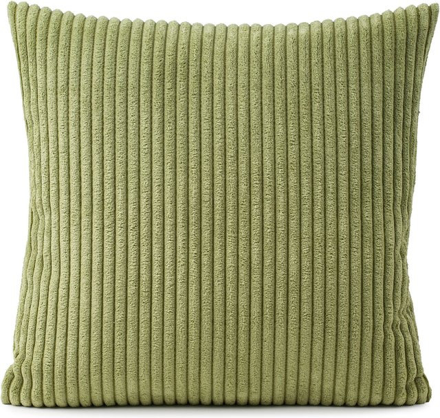 Kissenhülle ANAFI von Gozze, quadratisch, grün gestreift, Breite: 60 cm, Höhe: 60 cm - Bild 1
