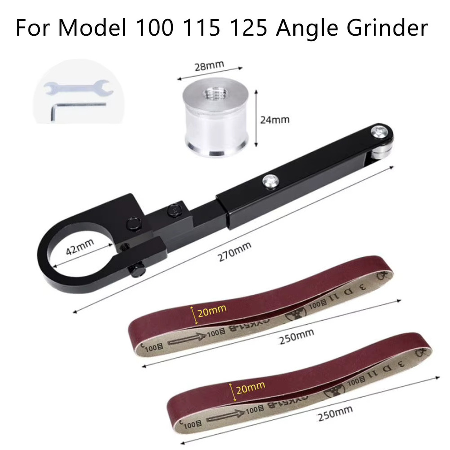 DAZZLEEX Bandschleifmaschine zum Umbau von Winkelschleifern für Modelle 100, 115 und 125 in Schwarz - Bild 4