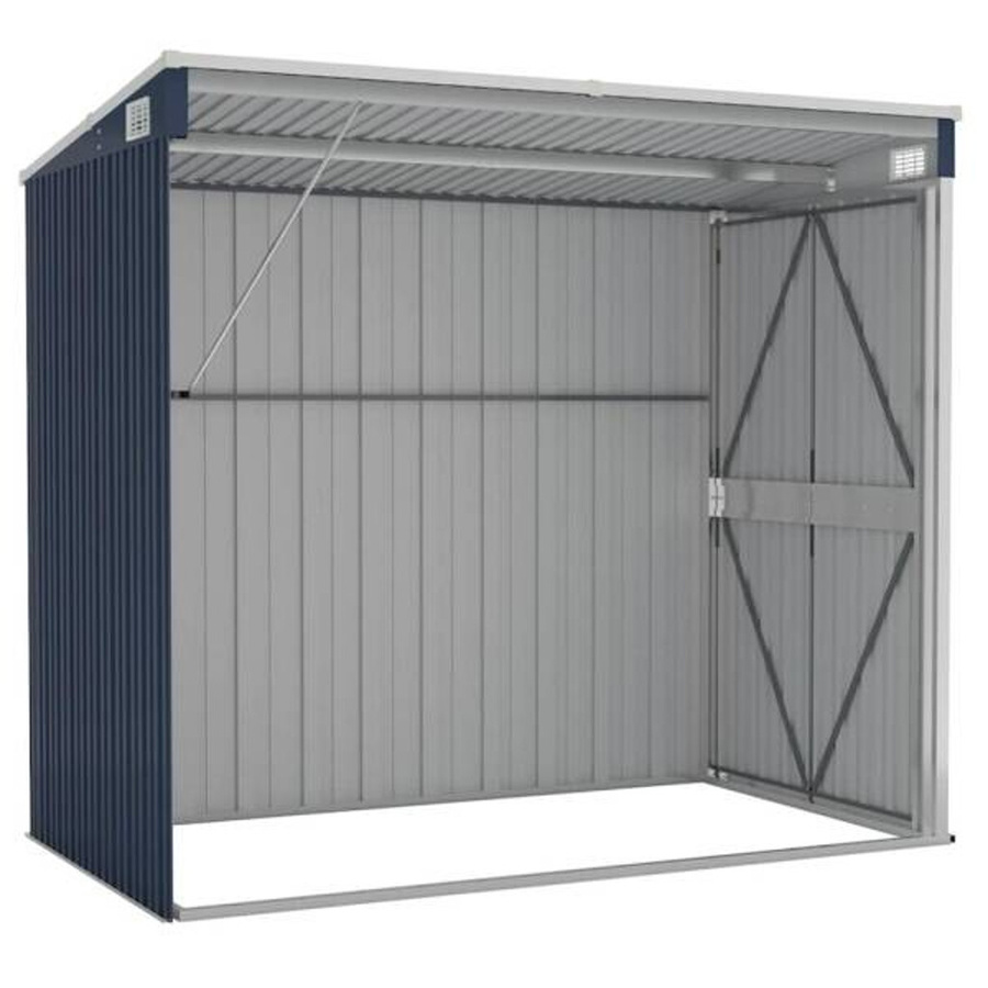 vidaXL Wand-Geräteschuppen Gartenhaus aus Stahl in Anthrazit, B/H/T: 118 x 194 x 178 cm - Bild 2