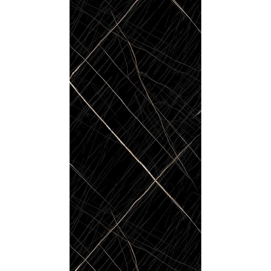 Aluverbund24 PVC Wandpaneele Sahara-Black in Marmor-Optik Hochglanz, Breite: 122 cm, Höhe: 244 cm - Bild 2