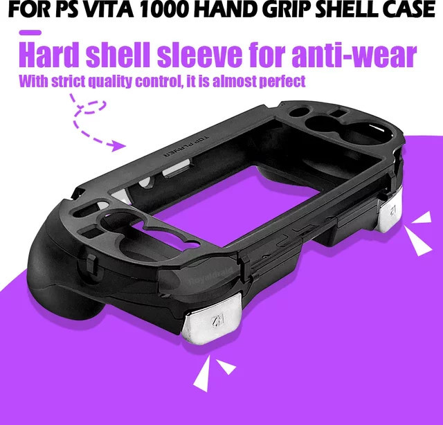 HeroAngel Griffhalterung für PS Vita 1000 in Schwarz und Weiß mit L2 und R2 Auslöser Tasten - Bild 1