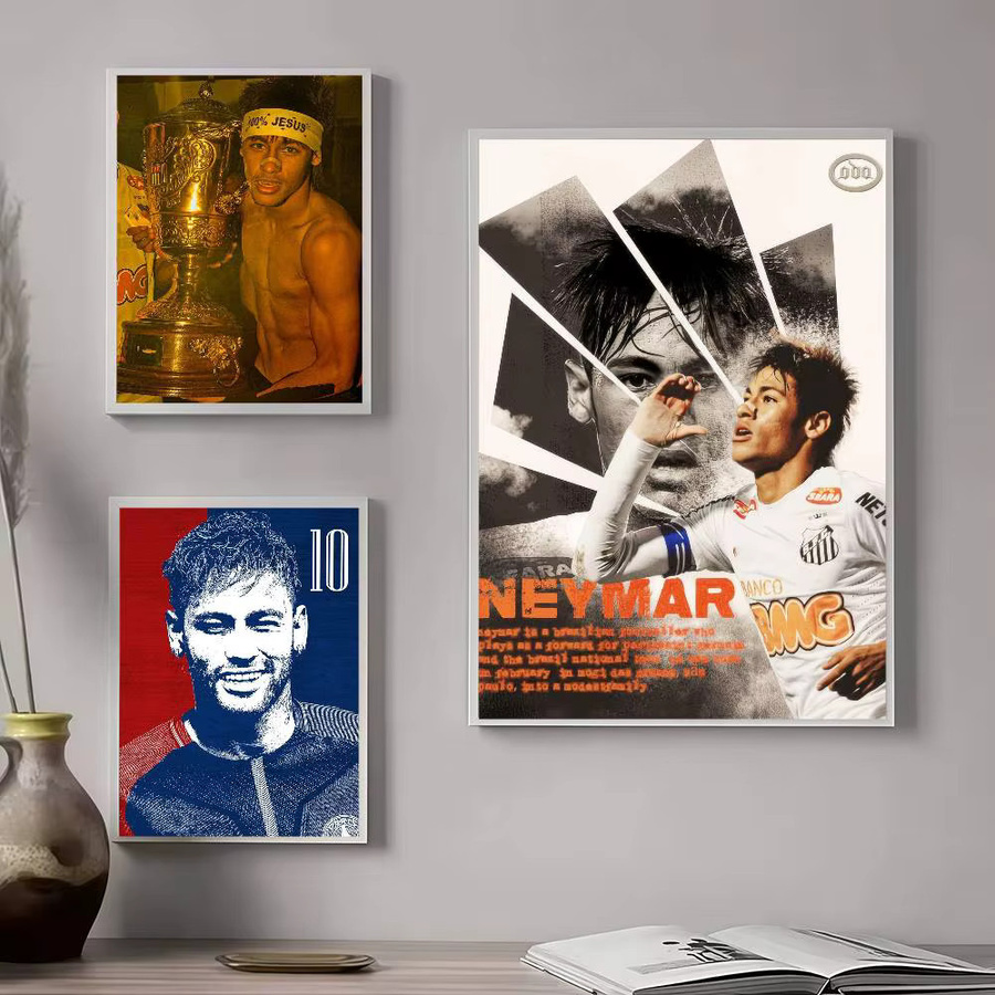 Selbstklebendes Anime-Poster mit Neymar Fußball-Illustration in Multicolour zur Kawaii Raumdekoration - Bild 2