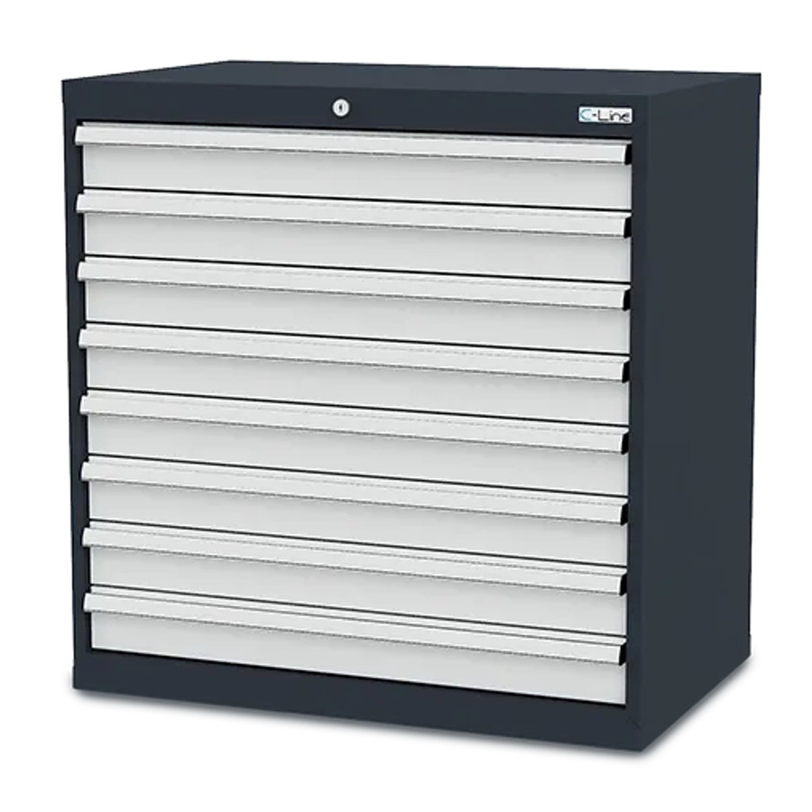 Simplaflex Schubladenschrank mit 8 Schubladen aus Stahlblech, grau/anthrazit, B/T/H: 90 x 57,5 x 92 cm - Bild 2