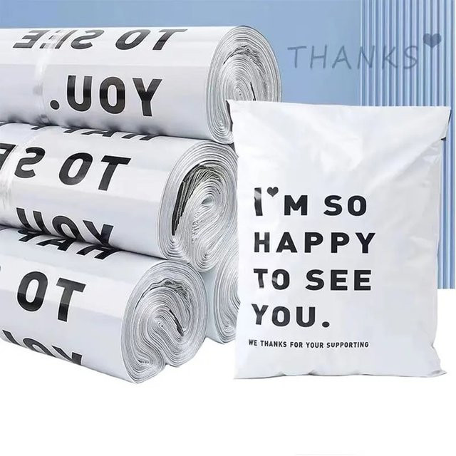 INPLUSTOP Express-Tasche Weiß, wasserdichte und selbstklebende Versandtaschen aus Kunststoff - Bild 1