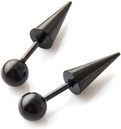 Lucky Star Jewelry Ohrstecker Titanstahl, Zirkonia, Schwarz, Unisex - Bild 1