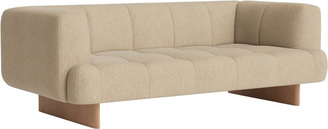 HAY Quilton Lift 2 Sitzer Sofa beige mit Armlehnen und gestepptem Stoffbezug B: 214 cm, H: 72 cm, T: 109 cm - Bild 1
