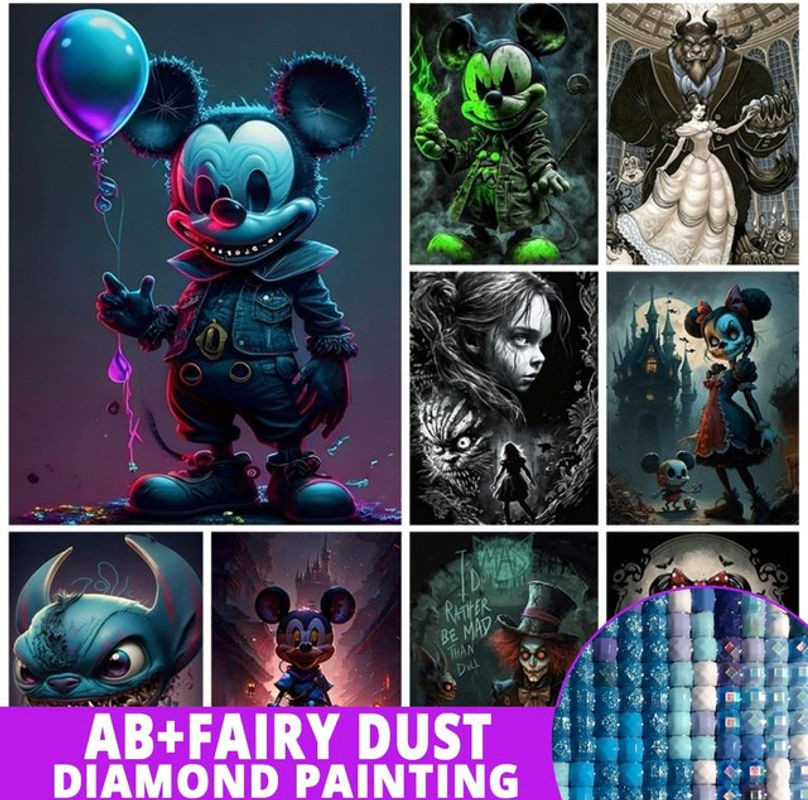 Potdemiel Diamantmalerei Disney Motiv Mosaik Kunstwerk für Kinder, Mehrfarbig, Hochformat - Bild 1
