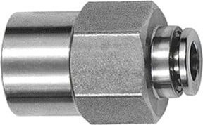 Riegler Gerade Steckverschraubung aus Edelstahl in Silber, G 3/8 Zoll, für Schlauch Durchmesser 14 mm - Bild 1
