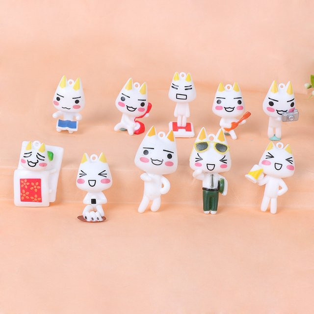 Bandai Toro Inoue Katze Action-Anime-Figuren, Schlüsselanhänger, 10-teiliges Set - Bild 1