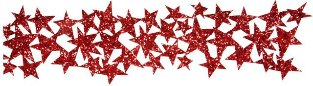 Glitterband Sterne von HALBACH in Rot aus Vliesstoff - Bild 1