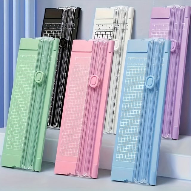 A4-Kunststoff-Papierschneider mit Rotationsmesser in Pink für DIY-Bastelarbeiten, Scrapbooking und Schulbedarf - Bild 1