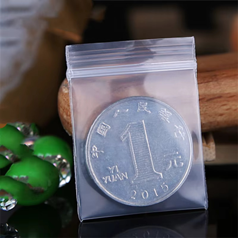 100 Stück transparente Mini-Kunststoff-Beutel mit Reißverschluss zum wiederverschließbaren Aufbewahren von Schmuck, Pillen oder Lebensmitteln - Bild 4