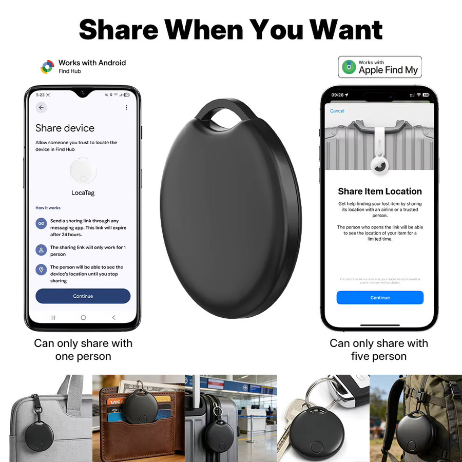 HaveDeer 4er-Set 2-in-1 Dual-Mode Smart Tracker für Apple Find My und Google Find My Device App zur globalen Ortung für iOS und Android, Schwarz und Weiß - Bild 3