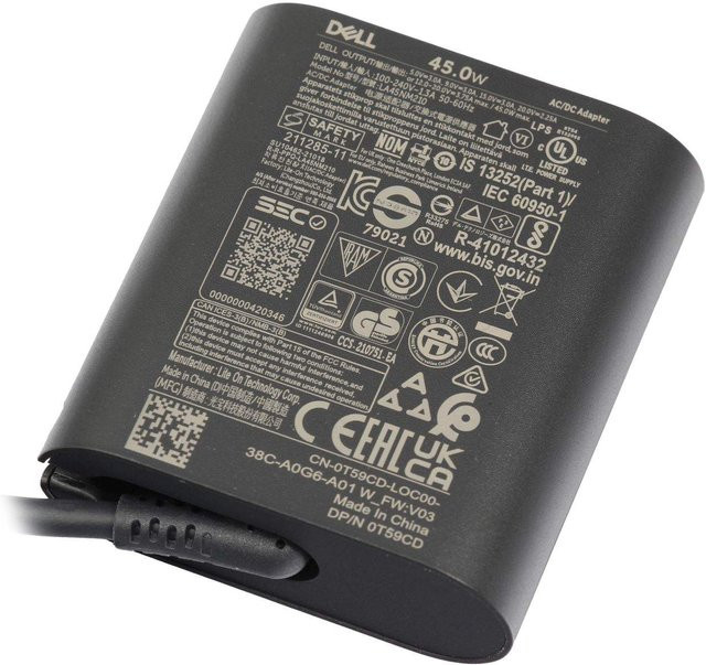Dell AC Adapter 45W USB-C in Schwarz - Bild 1