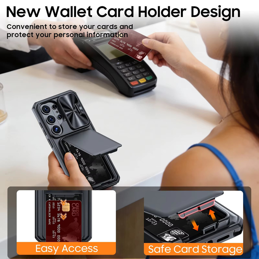 Stoßfeste Handyhülle für Samsung Galaxy S26 Ultra von BANGZAO mit Kamerahalterung und vollständiger Abdeckung aus TPU in Schwarz oder Orange - Bild 4