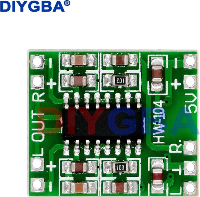 DNIGEF PAM8403 Super Mini Digitaler Verstärker Klasse D 2x3W Grün mit USB-C Anschluss, 10 Stück - Bild 1